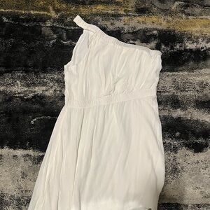 White Abercrombie one shoulder dress